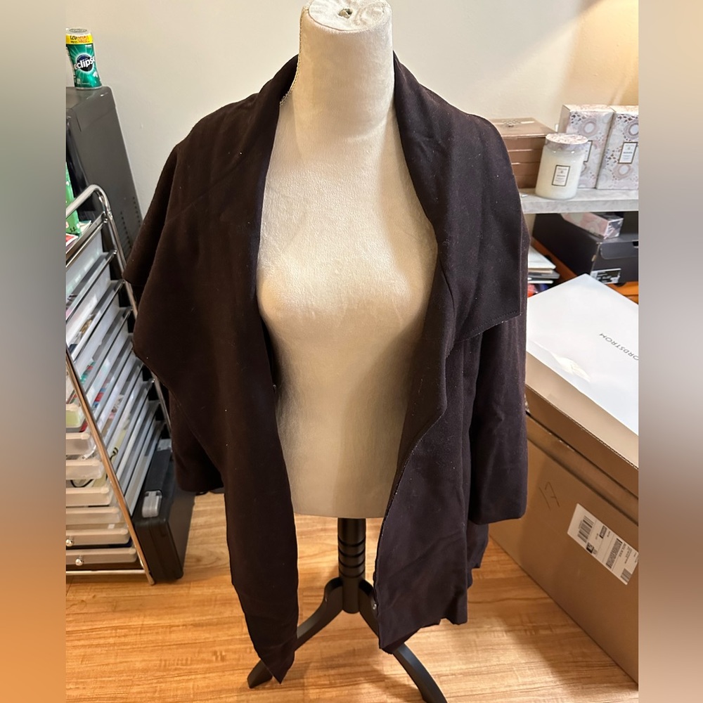 Allsaints wrap wool coat with clasp closure